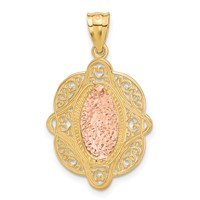 14K Two-tone Our Lady of Guadalupe Pendant view 3