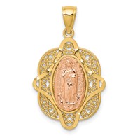 14K Two-tone Our Lady of Guadalupe Pendant view 1