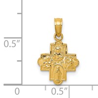 14K Miniature Four-Way Medal Pendant view 4