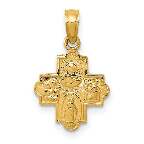 14K Yellow Gold Miniature Four-Way Medal Pendant
