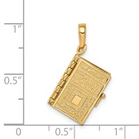 14K 3-D Holy Bible with Lord's Prayer and Moveable Pages Pendant view 3