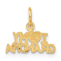 14K Yellow Gold I Heart MY Grandma Charm view 3