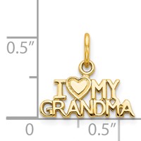 14K Yellow Gold I Heart MY Grandma Charm view 4