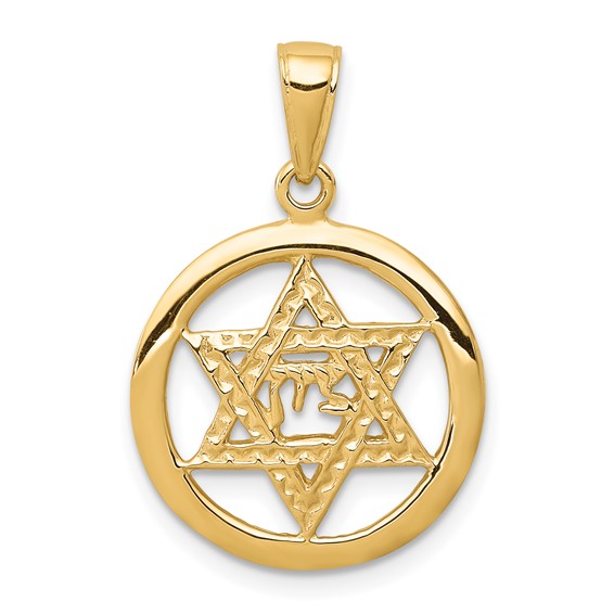 Gold Star of David Pendant