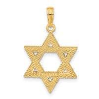 14K Textured Star of David Pendant view 3