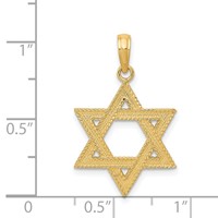 14K Textured Star of David Pendant view 4