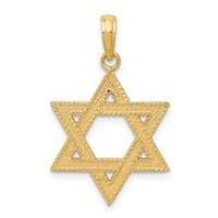 14K Textured Star of David Pendant view 1