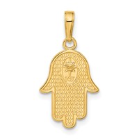 14K Yellow Gold Chamseh Hand of God Pendant with Star of David view 3