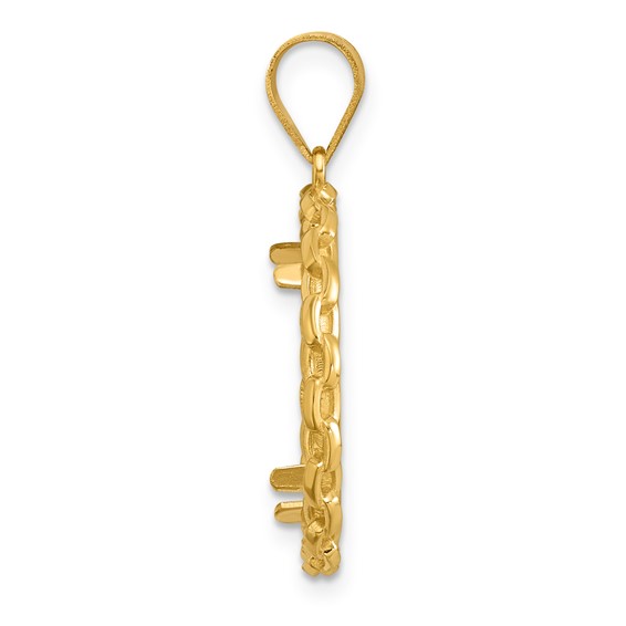 14k Polished Box with 18.0mm Prong Coin Bezel Pendant