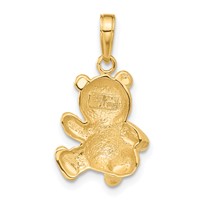 14K Yellow Gold Teddy Bear Pendant view 3