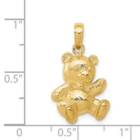 14K Yellow Gold Teddy Bear Pendant view 4