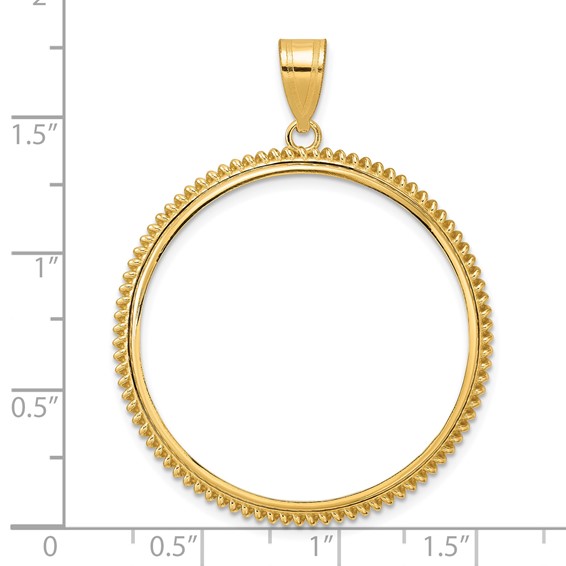 14k Polished Coil with 32.7mm Prong Coin Bezel Pendant