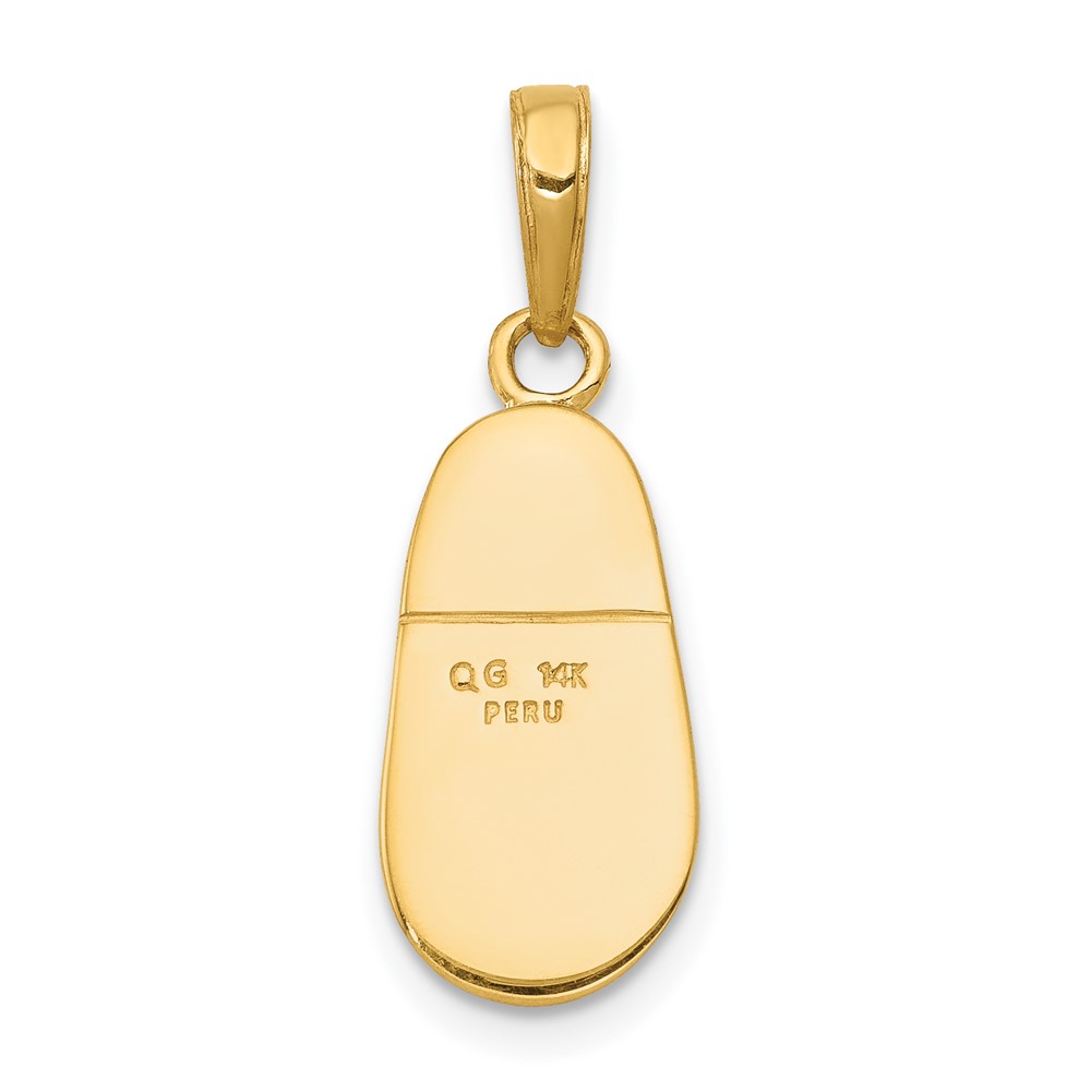 14k 3-D Baby Shoe with Bow Pendant (C4008)