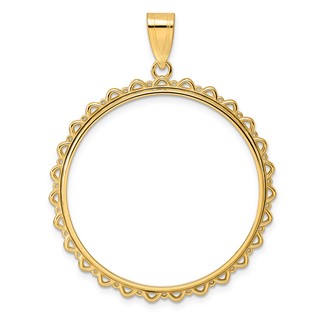 14k Polished Multi Arch with 32.7mm Prong Coin Bezel Pendant