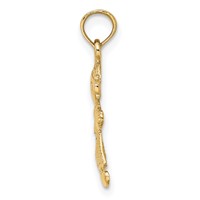 14K Yellow Gold Playful Girl Charm with Cut-Out Heart view 2