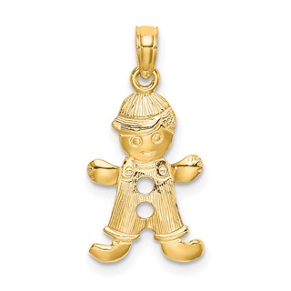 Gold Boy with Cut-out Buttons Charm