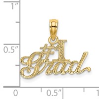 14K #1 Grad Charm view 3