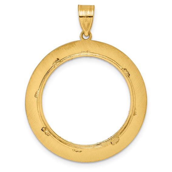 14k Diamond Cut Black Epoxy Centerline with 22.0mm Prong Coin Bezel Pendant