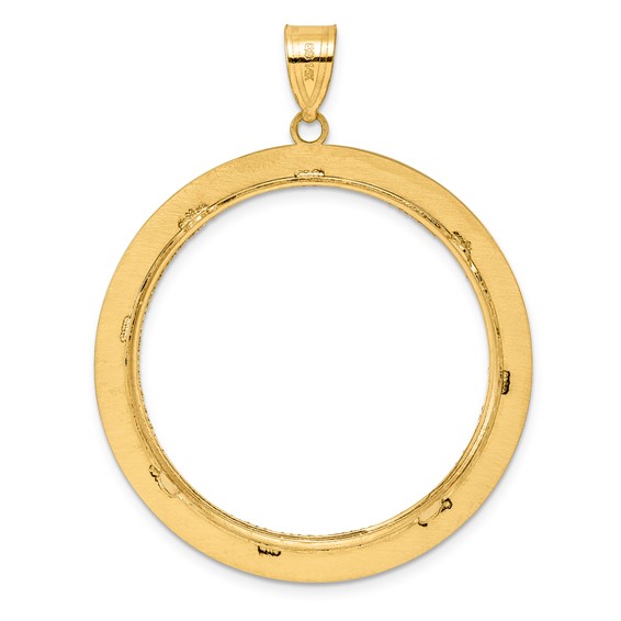 14k Diamond Cut Black Epoxy Centerline with 32.7mm Prong Coin Bezel Pendant