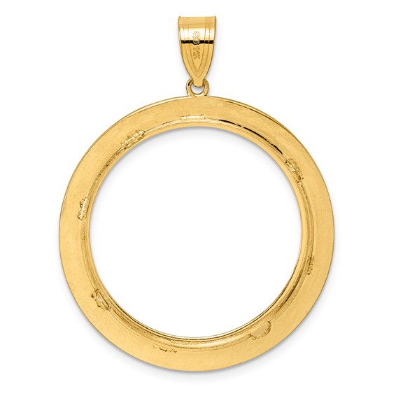 14k Polished Black Epoxy Centerline with 27.0mm Prong Coin Bezel Pendant