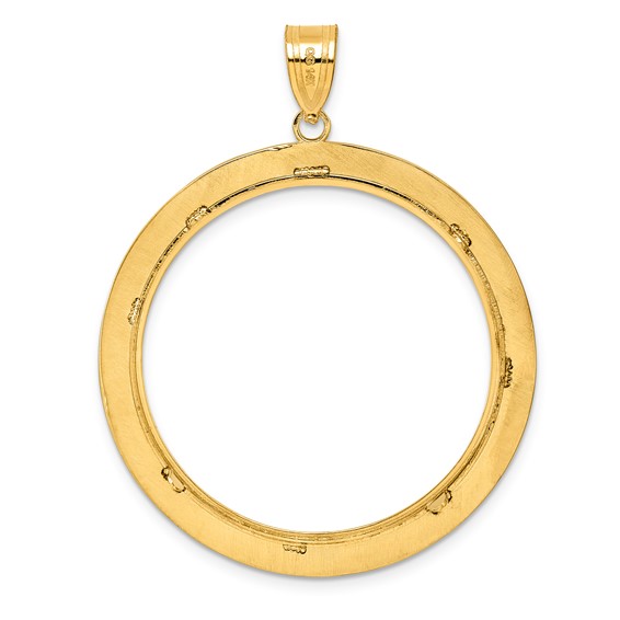 14k Polished Black Epoxy Centerline with 32.0mm Prong Coin Bezel Pendant