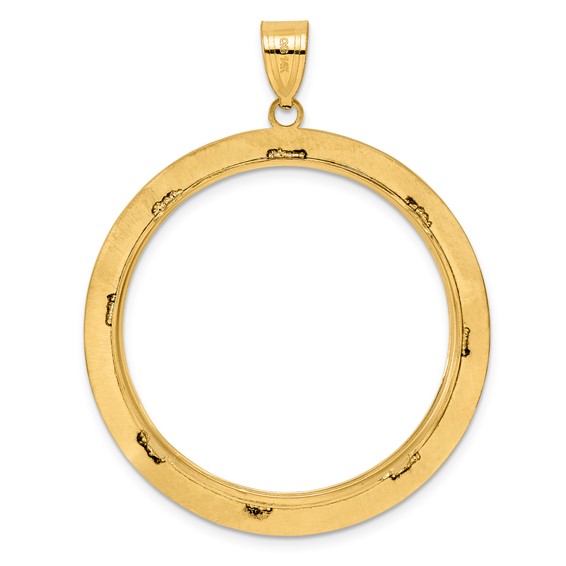 14k Polished Black Epoxy Centerline with 32.7mm Prong Coin Bezel Pendant