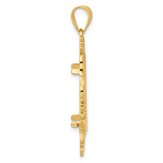 14k Polished Victorian with 18.0mm Prong Coin Bezel Pendant