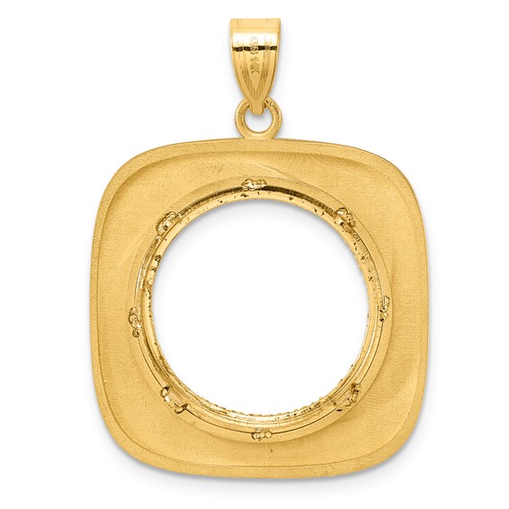 14k Diamond Cut Riptide with 18.0mm Prong Coin Bezel Pendant