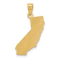 14K Yellow Gold Cali Girl State Map Pendant view 3