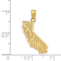 14K Yellow Gold Cali Girl State Map Pendant view 4