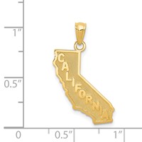 14K Yellow Gold California State Map Pendant view 4