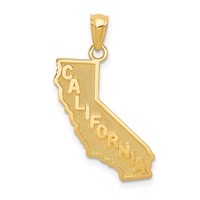 14K Yellow Gold California State Map Pendant view 1