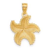 14K Yellow Gold Diamond-Cut Starfish Pendant view 3
