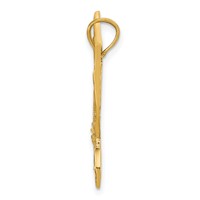 14K Yellow Gold Diamond-cut Eagle Pendant view 2