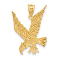 14K Yellow Gold Diamond-cut Eagle Pendant view 3
