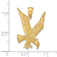 14K Yellow Gold Diamond-cut Eagle Pendant view 4