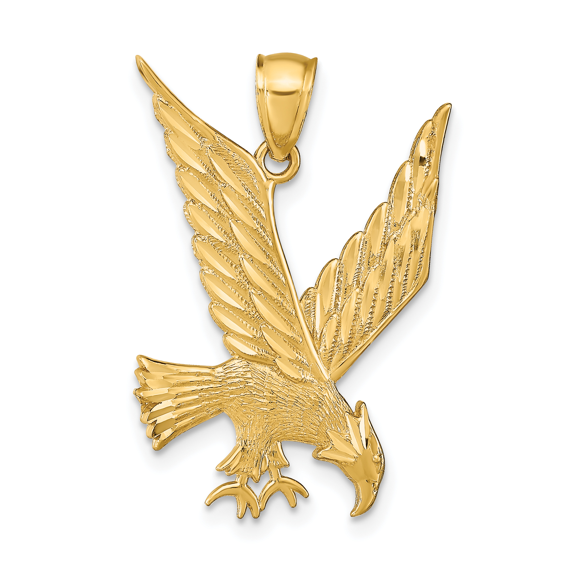 14k Diamond-cut Eagle Pendant (C4037)
