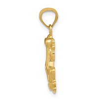 14K Yellow Gold Polished Frog Pendant view 2