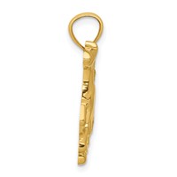 14K Yellow Gold Polished Galloping Horse Pendant view 2
