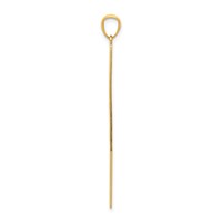 14K Yellow Gold Polished Diamond-cut Lightning Bolt Pendant view 2