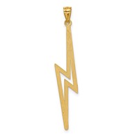 14K Yellow Gold Polished Diamond-cut Lightning Bolt Pendant view 3