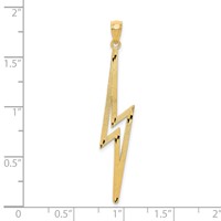 14K Yellow Gold Polished Diamond-cut Lightning Bolt Pendant view 4
