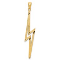 14K Yellow Gold Polished Diamond-cut Lightning Bolt Pendant view 1