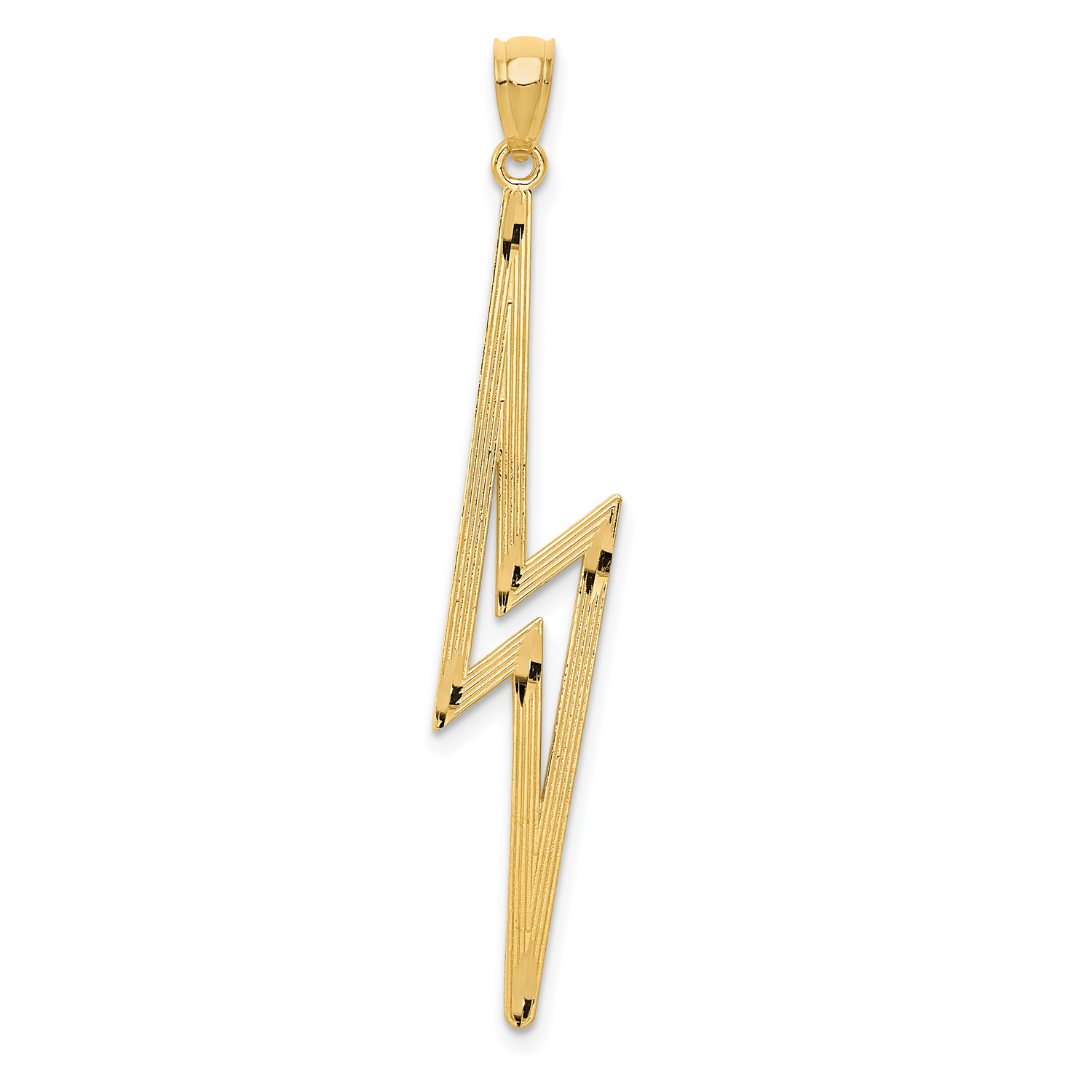 14k Yellow Gold Al Series Polished D C Lightning Bolt Pendant Thumbnails To Enlarge
