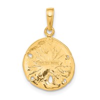 14K Yellow Gold Sand Dollar Pendant view 3