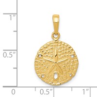 14K Yellow Gold Sand Dollar Pendant view 4