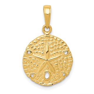 Gold Polished Sand Dollar Pendants