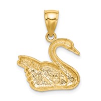14K Diamond-cut Swan Pendant view 4
