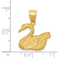 14K Diamond-cut Swan Pendant view 3