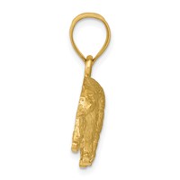 14K Satin Diamond-cut Bear Pendant view 2